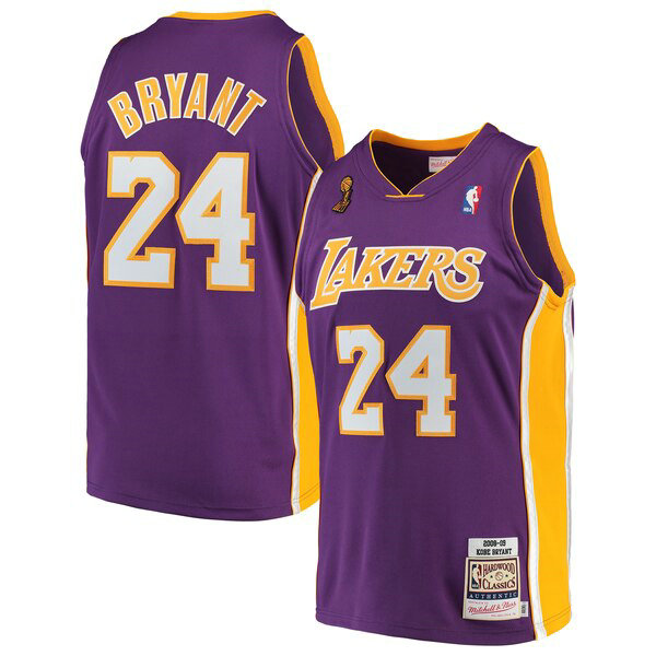 Maillot nba Los Angeles Lakers 2008-2009 Homme Kobe Bryant 24 Pourpre